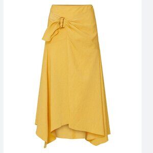 Vince Side Buckle Stretch Draped Lightweigt Wrap Sunshell Midi Skirt SIZE 14